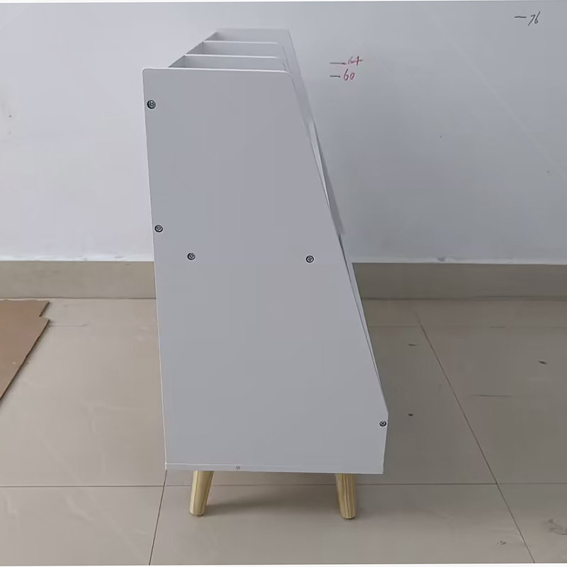 Bibliothèque pour enfants et organisateur de jouets, bibliothèque ouverte en bois à 5 casiers, rangement pour bébé à 2 niveaux avec pieds