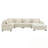 U-Shaped Chenille Sectional Sofa With Ottoman, Hidden Armrest Storage And Cup Holders-2054844875