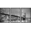 Architecture Building "Manhattan Bridge In New York City Skyline Artwork, Modern Contemporary Black & White Photograph Wall Pictures, Framed Canvas Giclée Print 3 Pieces Wall Art" 16"x24"x3 pcs, 24"x36"x3 pcs-56497712-103555852-119402588