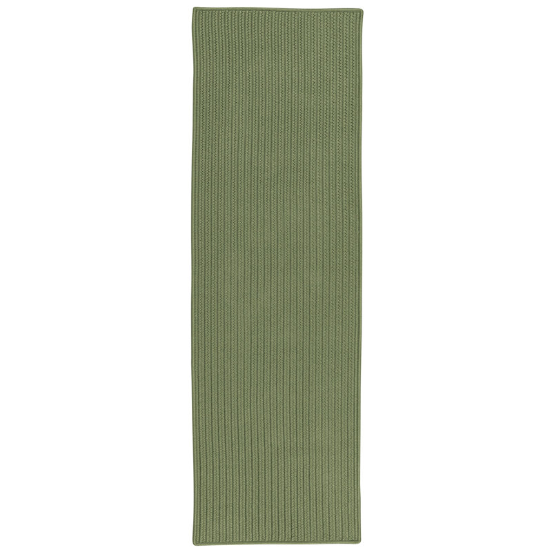 Tapis vert mousse tressé à la main Kaleigh, Tapis de couloir 2 pi 6 po x 5 pi
