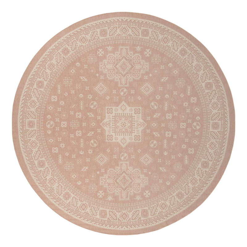 Tapis rose d'intérieur / extérieur Danera, Rond 13 pi