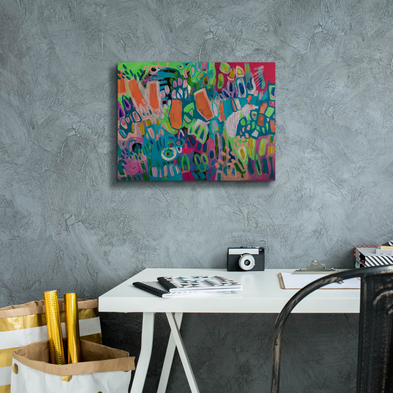  «Crazy Abstract Gardens No. 2» par Lindsey McAlister, art mural sur toile, 16 po x 12 po
