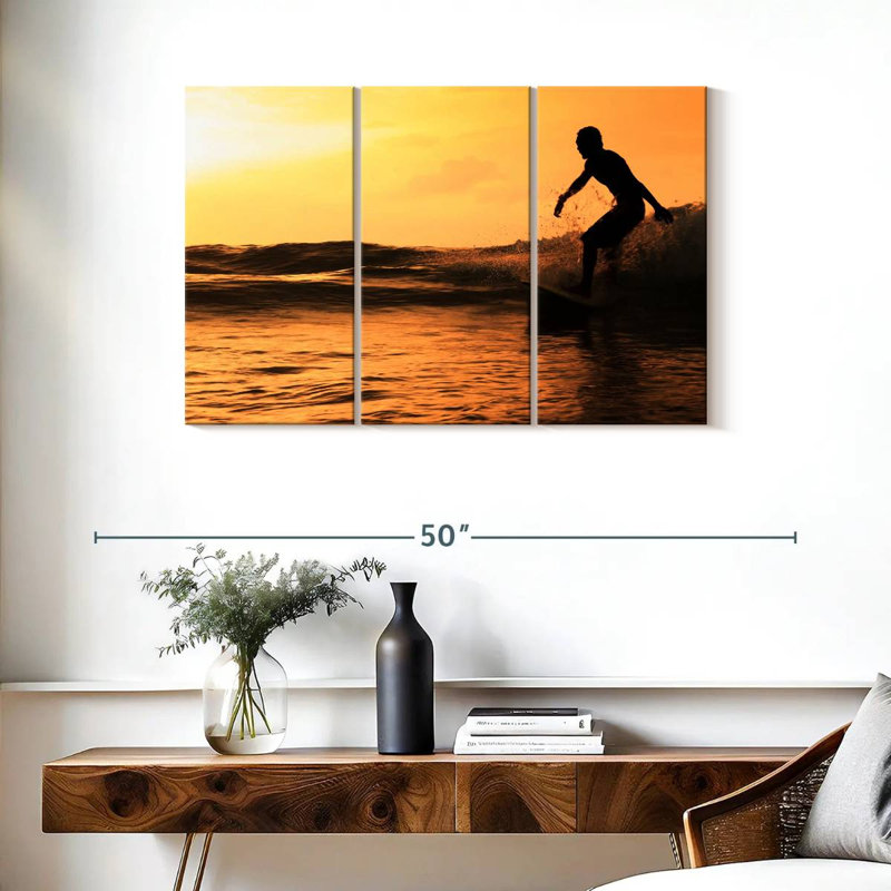 Senne Sundown Surfing, 24" H x 38" W