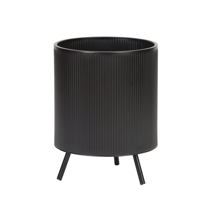 Pot Clemansa Everett avec base Nyra, Noir, H 16 po x l 12,25 po x P 12,25 po