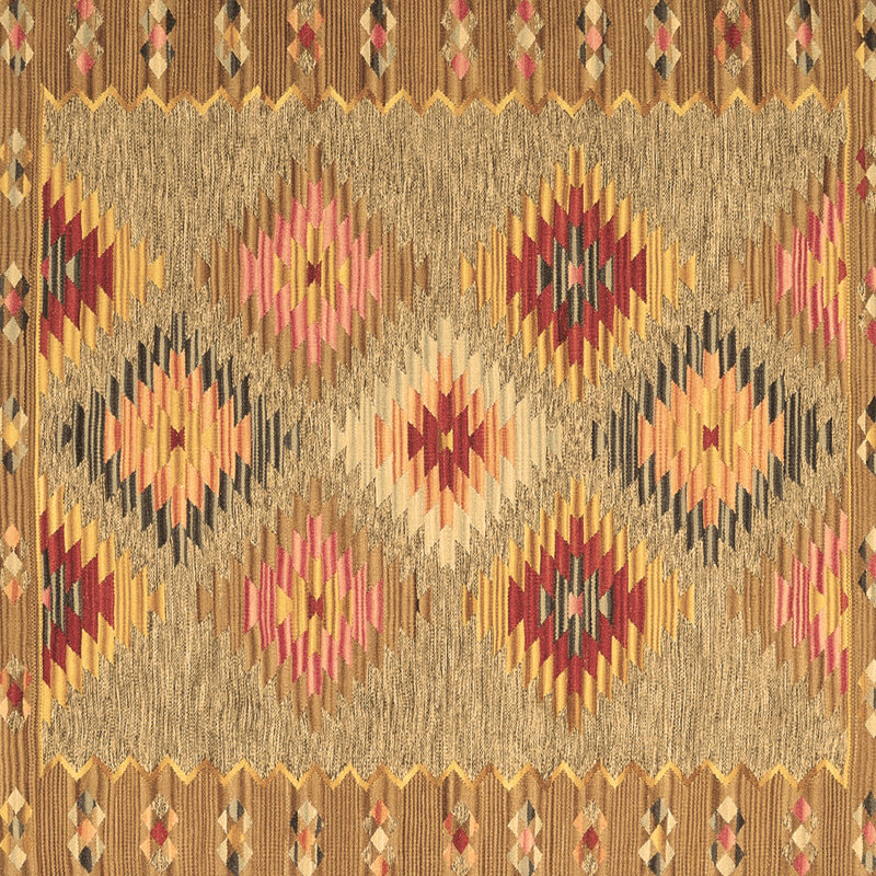 Washable Geometric Indoor Rug, Square 6'