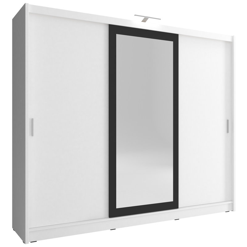 Feng 3 Door Manufactured Wood Wardrobe, White, Yes