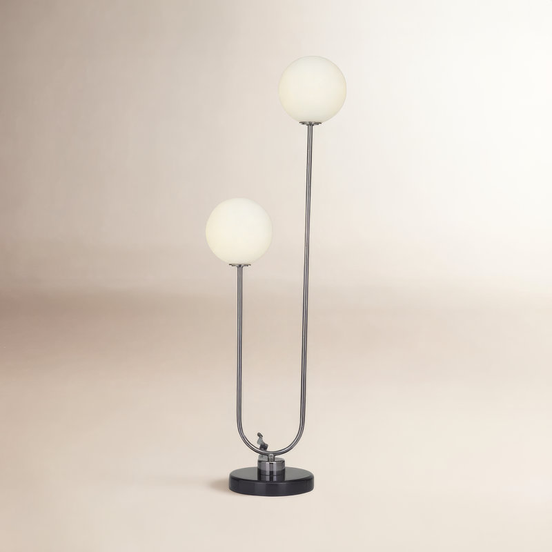 Lampe de table contemporaine Amrita, Noir / Beige