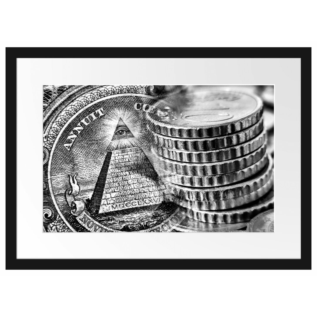 Gerahmtes Poster Illuminati Pyramide