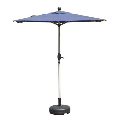 Parasol de patio rectangulaire avec manivelle et inclinaison, abat-jour de jardin extérieur bleu marine