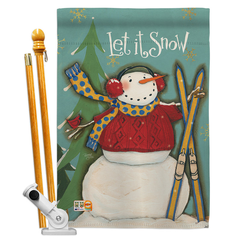 Double Sided 40'' H x 28'' W Polyester Christmas Flag Set