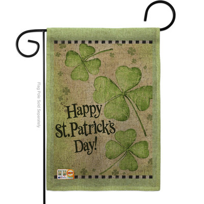 Corbel Double Sided 18.5'' H x 13'' W Burlap St. Patrick's Day Garden Flag