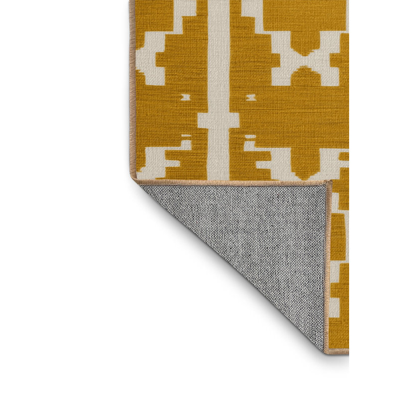 Machine Washable Trellis Brown Area Rug, Square 5'