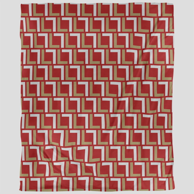 Housse de couette simple, Housse de couette pour grand lit, Polyester brossé, Rouge / or / blanc
