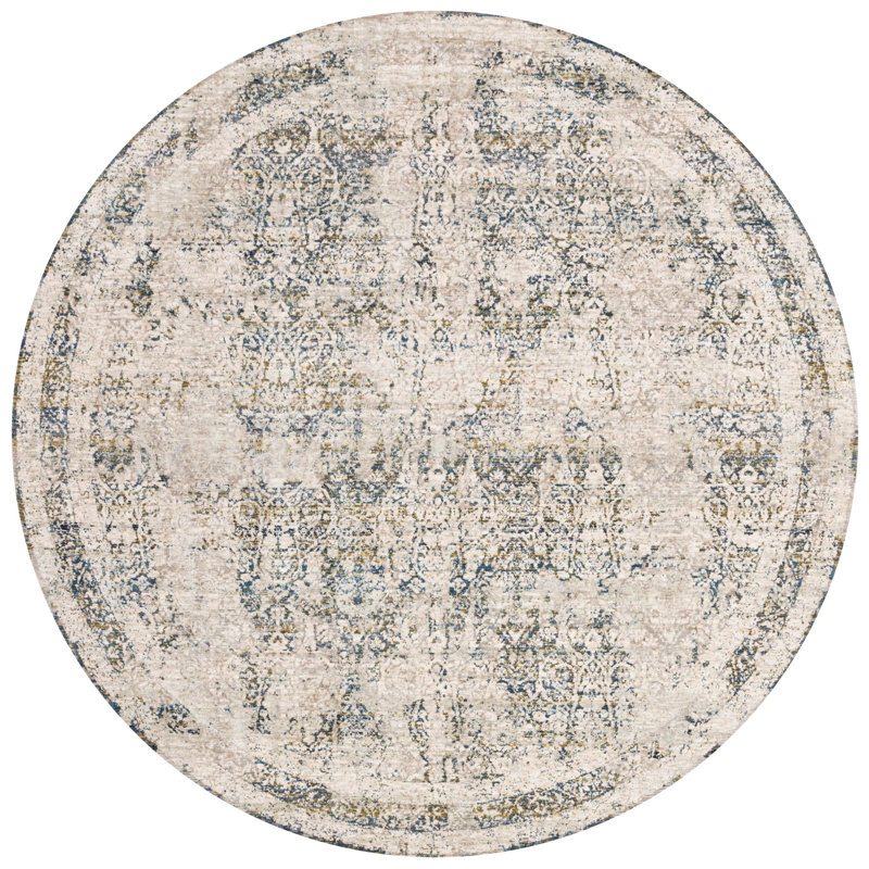 Tapis ivoire / bleu sarcelle / or Fuhrman, Tapis de couloir 2 pi 10 po x 8 pi