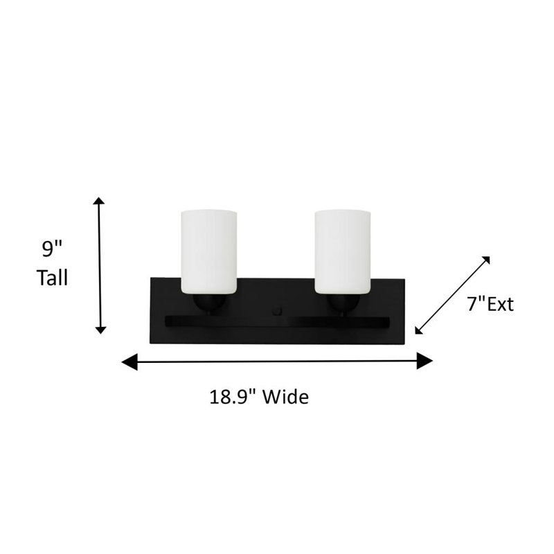 Éclairage pour meuble-lavabo à intensité variable Aimilia, 2, Noir