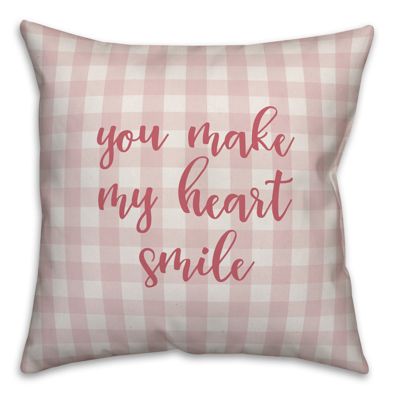 Plaid Throw Pillow, Pink, Throw Pillow