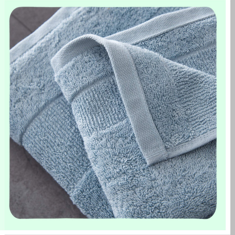 Island Retreat Bay Blue Cotton Bath Towels - Absorbent & Fade Resistant 6-Piece Set for Fashionable Bathroom Decor