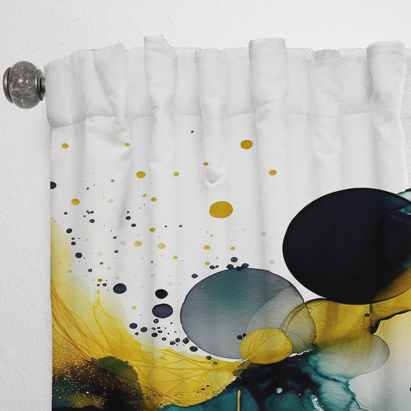 Altmann - Abstract Transitional Shapes II - Modern Curtain - Velvet Room Darkening - 1 panel, 52" W x 90" L