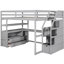 Lit mezzanine double avec bureau élégant, tablettes et tablettes grises de qualité-2039631288-2039631270
