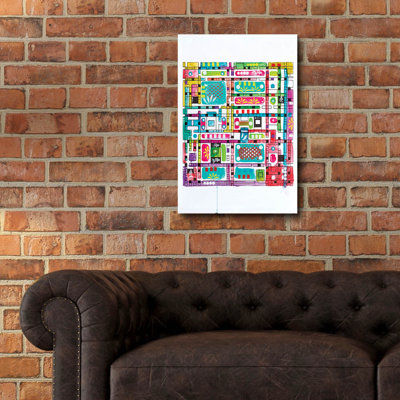  «Mondrianesque» par Dean Russo, art mural en verre acrylique, 16 po x 24 po