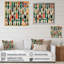 «Retro Abstract Drops X», reproduction sur toile encadrée-522287607-522287606