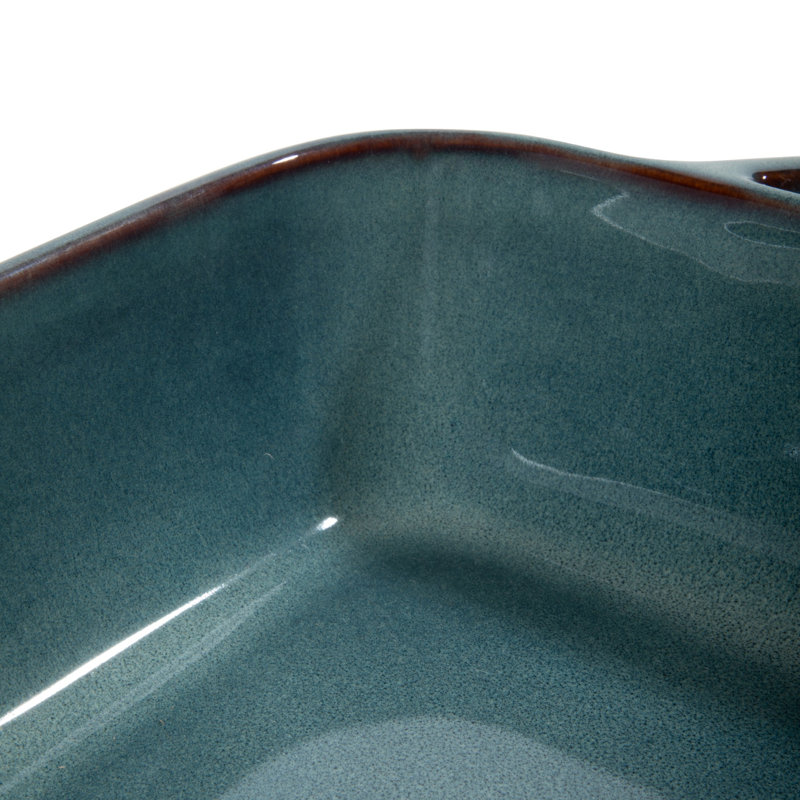 Cocotte Gibson Elite, plat de cuisson en grès cérame allant au four, poêle à Lasagne - glaçure réactive, avec poignées, rectangulaire, 4,2 pte, 16,7 x 9,6 po, va au lave-vaisselle et au micro-ondes