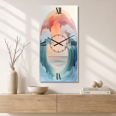 Arch Waves Horizon I - Boho Decorative Wall Clock
