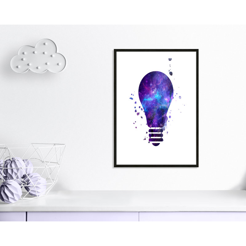 Décoration murale pour enfants light vagues, H 35,5 po x l 25,5 po x P 1,19 po, Cadre boîte à grain de bois noir