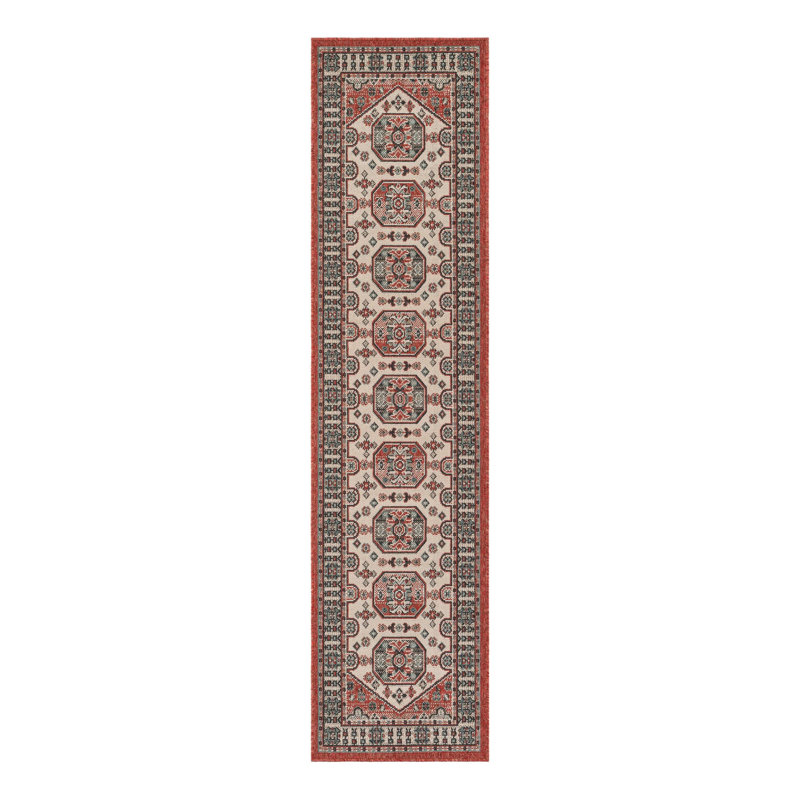 Indoor/Outdoor Traditional Area Rug, Runner 2' x 8'