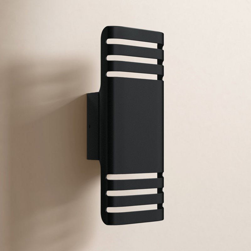Mirha Aluminium LED Wall Light, Black, 13.25" H x 5" W x 3.25" D, 8