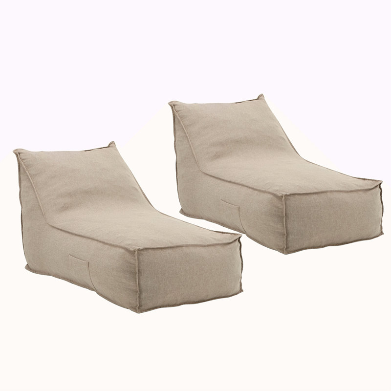 Fauteuil à billes d'extérieur, ensemble de 2, Beige