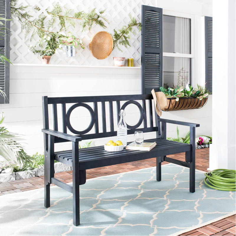 Banc de jardin en bois Adames, Gris ardoise foncé