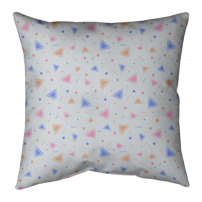 Coussin en coton Katelyn Elizabeth, Bourre en polyester, H 18 po x l 18 po, Bleu / orange