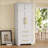 78.2" Tall Farmhouse Kitchen Pantry Cabinet With 8 Door Shelves, Storage Cabinet With 3 Adjustable Shelves-2038979320