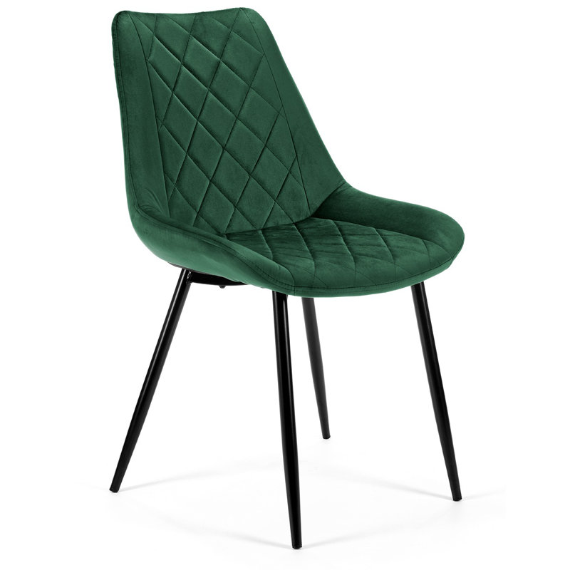 Montegut 46cm H Tufted Velvet Upholstered Upholstered Back Side Chair in Green
