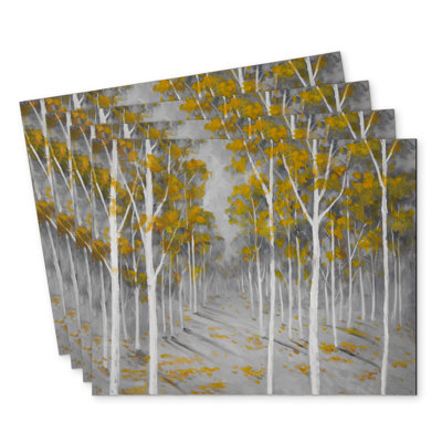 Birch Forest Polyester Placemat Set of 4 | Home Decor Essential
