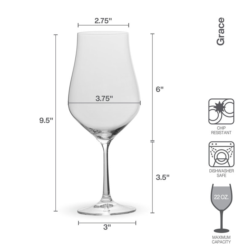 Mikasa Grace 22oz. Bordeaux Wine Glasses