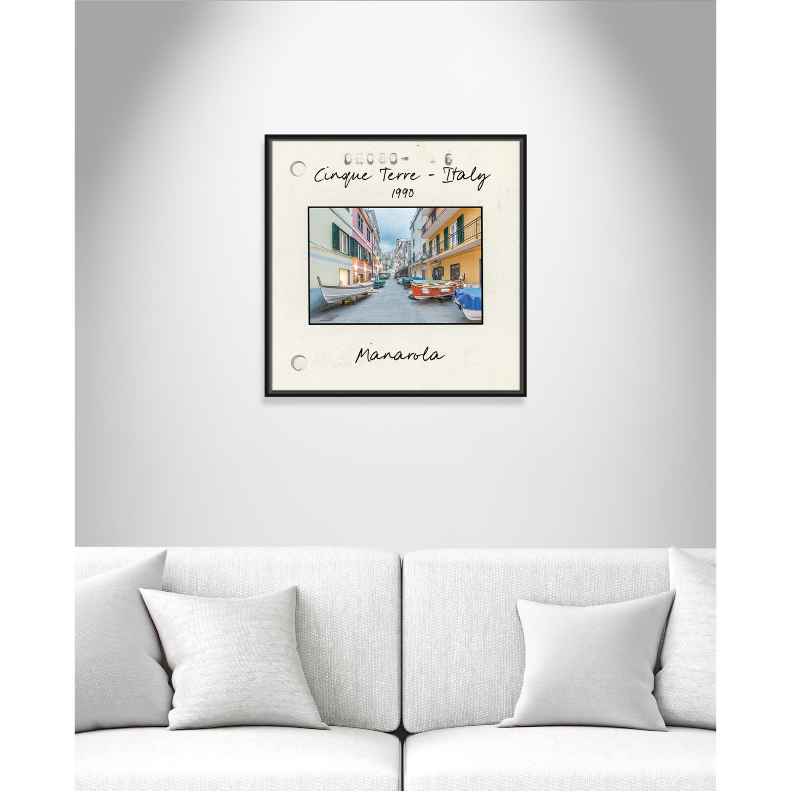 Ritona "Cinque Terre - Manarola" Print, Black Floater Framed Canvas, 25.5" H x 25.5" W x 2" D
