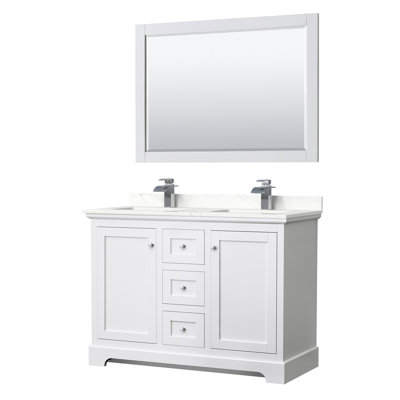 Ensemble de meuble-lavabo double 48 po avec miroir Avery