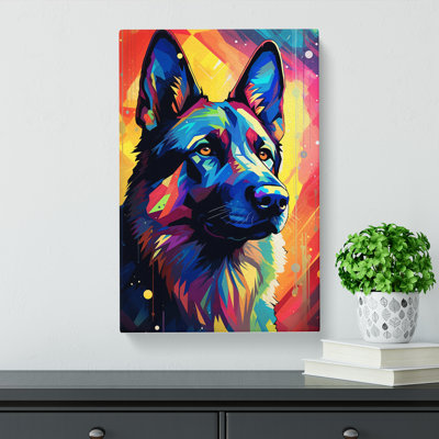 German Shepherd Futurism No.3 - Wrapped Canvas