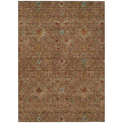 Machine Washable Indoor/Outdoor Chantille ACN1130 Paprika Rug
