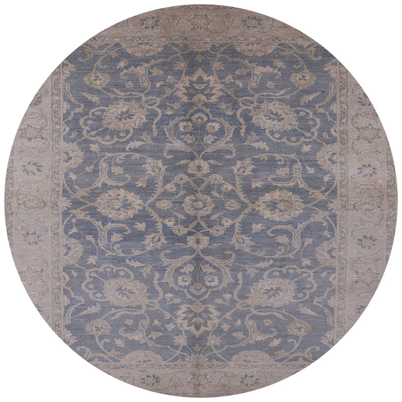 Tapis bleu / beige Libarid, Rond 8 pi
