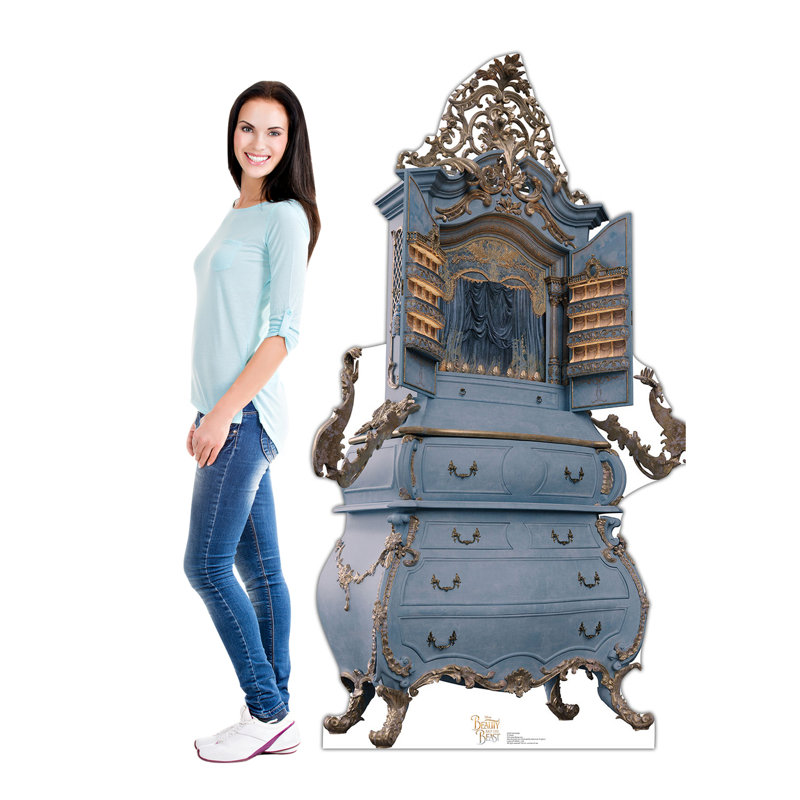 70'' Blue and Gold Cardboard Standup of Garderobe from Beauty and the Beast