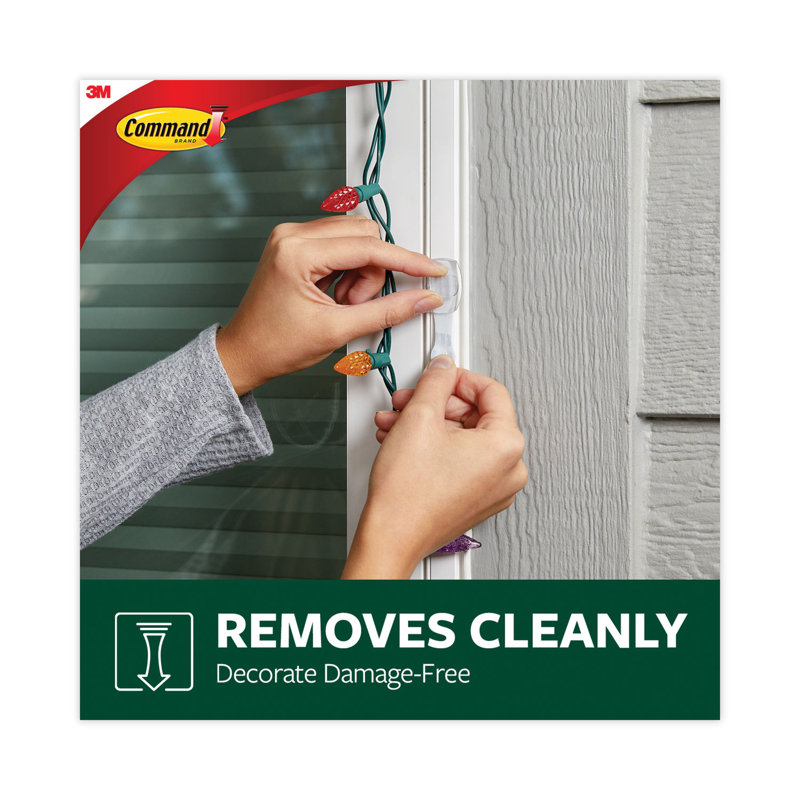 Small Clear Plastic Outdoor Light Clips with Foam Strips - 16 Pack