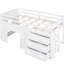 Lit mezzanine simple en bois de pin blanc massif avec armoire et tablette pour le décor de la chambre à coucher dans l'armoire / tablette-241866435