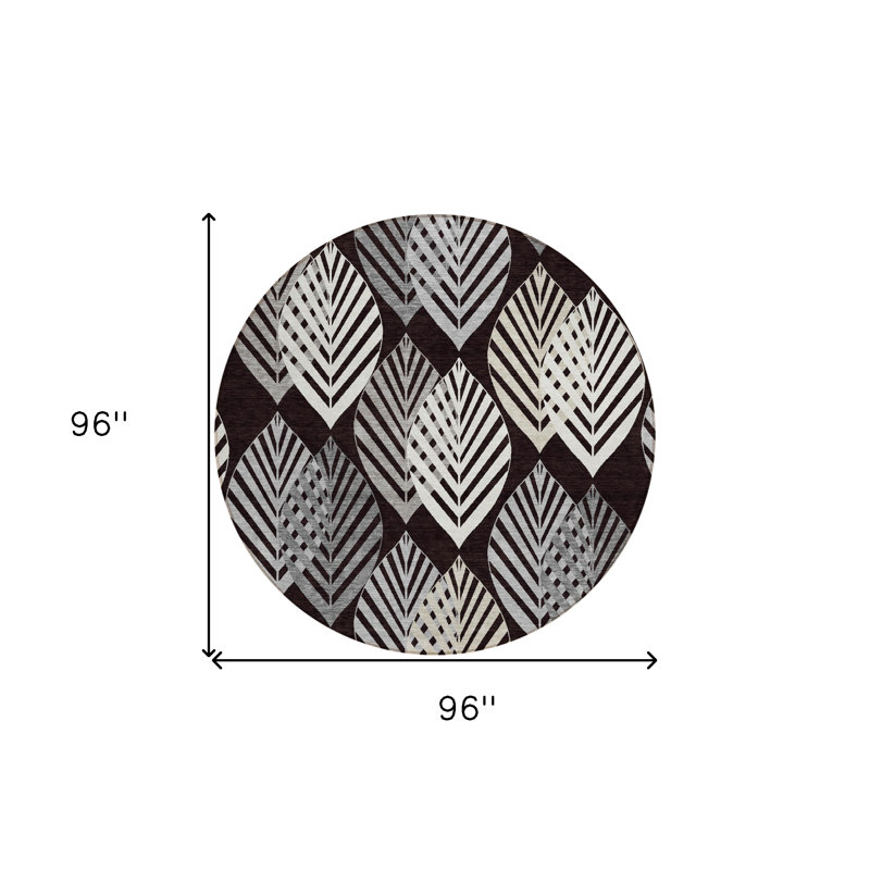 Tapis floral rond 8 po