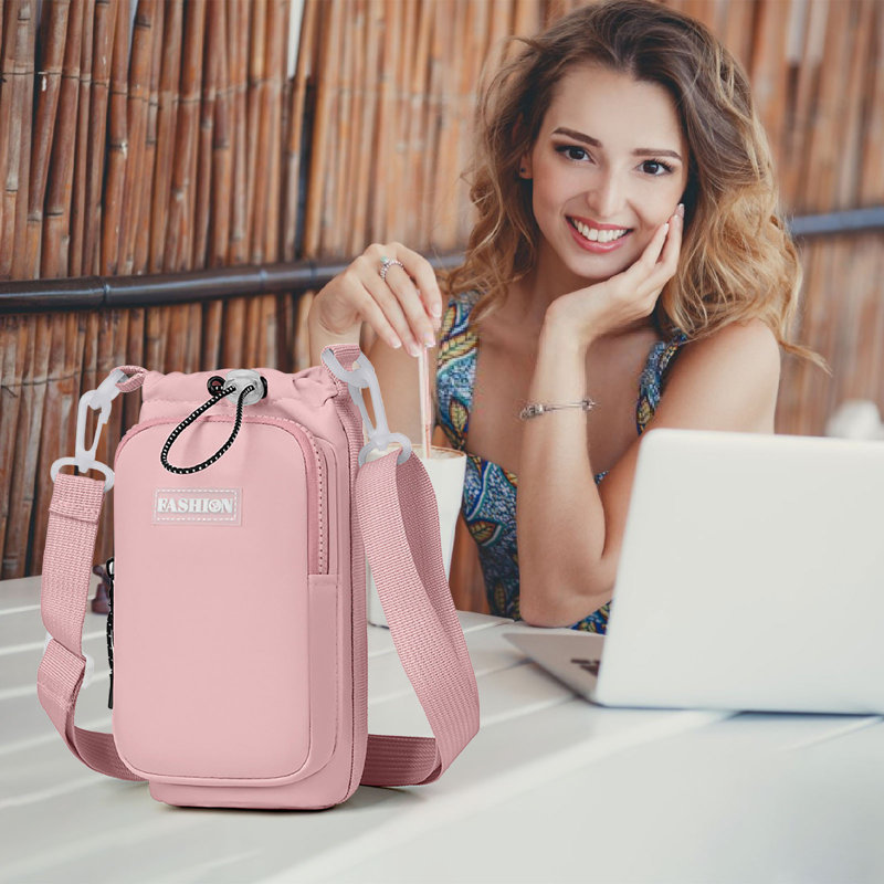 Sac à bandoulière portatif pour femmes, Rose