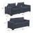 2 - Piece Corduroy Sofa Set-492447993