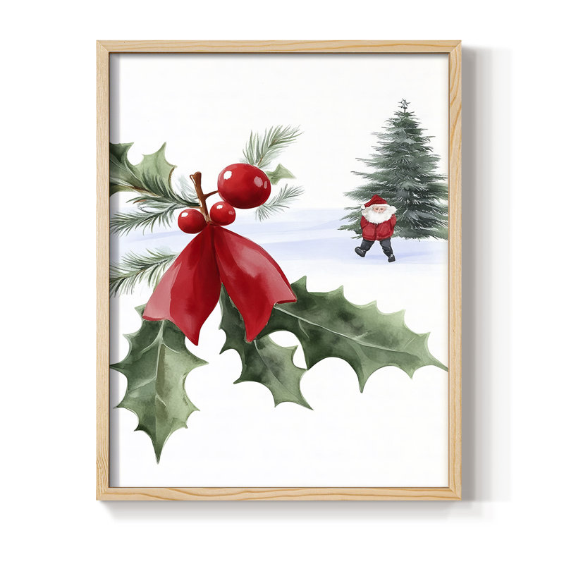 Christmas Holiday Art DCCLXXXIII Framed Print - Solid Wood, Natural, H 15 po x l 12 po