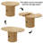 43.3''-63'' Extendable Round Dining Table For 4-6, Modern Farmhouse Expandable Dining Table With Wood Strip Base For Kitchen Living Room-1226410848